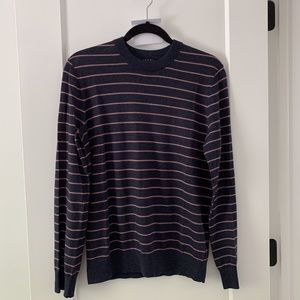 Mens Theory Striped Crewneck Sweater